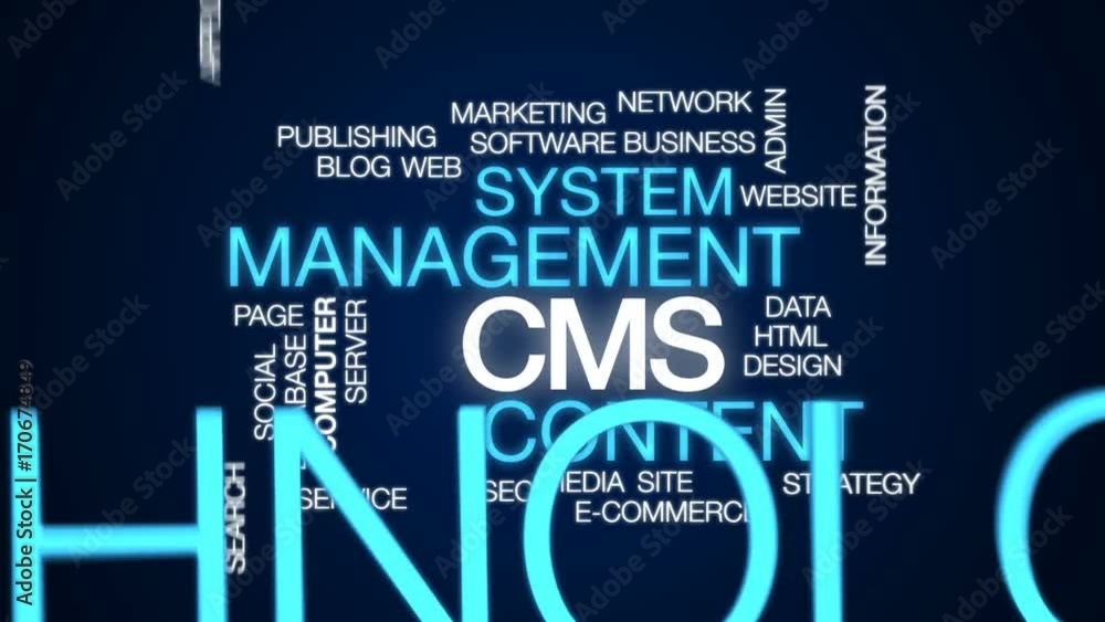 Poster cms animated word cloud, text design animation.