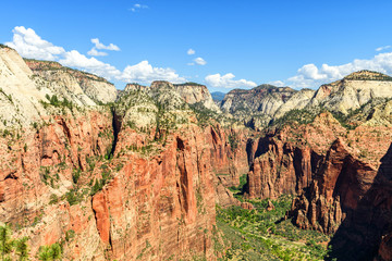 amazing view of angels landing hike in zion national park, utah