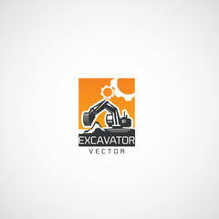 Excavator and Gears, Service logo.