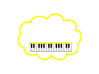 Cloud music, Piano Keyboard with cloud