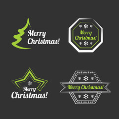 Merry Christmas badges or signs