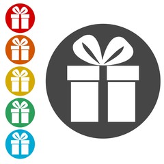 Gift box icons set - Illustration 
