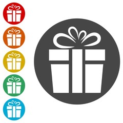 Gift box icons set - Illustration 