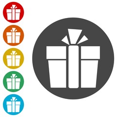 Gift box icons set - Illustration 