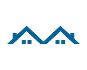 blue roof home house residential architecture image icon vector