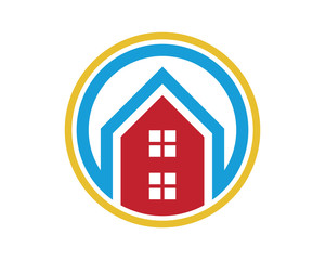 circle home house residential architecture image icon vector