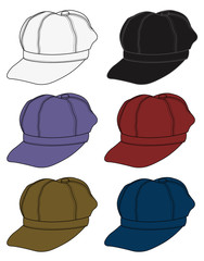 newsboy cap illustration /  color variations