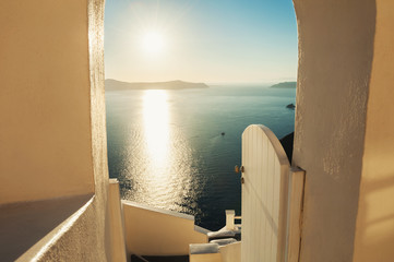 Beautiful sunset on Santorini island, Greece