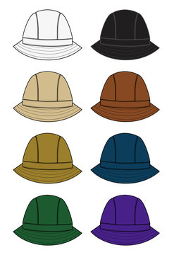 casual adventure hat illustration / color variations
