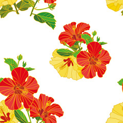 vector seamless floral pattern of painted flowers, fabric, paper