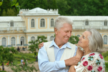 cute elder couple posing 