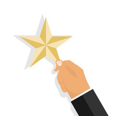 The hand holds a star with a shadow