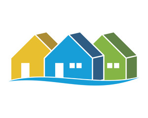 three home house residence architecture building icon image vector