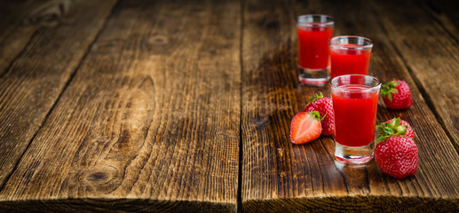 Fresh made Strawberry liqueur