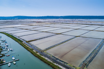 Salt evaporation ponds in Secovlje, Slovenia