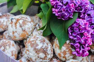 the tables with the desserts . decorated plates of cookies , biscuits. A wedding Banquet . Extra pounds and calories . Sweets of various kinds