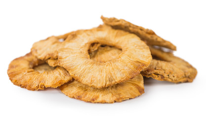Dried Pineapple Rings isolated on white background