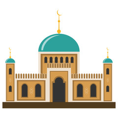 Arabic muslim mosque and minaret.
