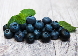 Fresh blueberries on a table