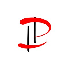 PL Letter Initial Logo Vector