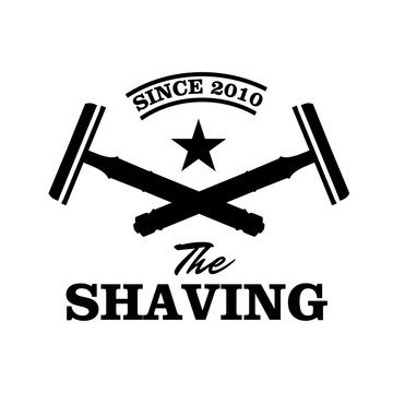 Safety razor. Shaving or Barbershop emblem.