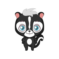 Cute stylized cartoon skunk illustration ( for fun educational purposes, illustrations etc. )