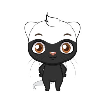 Cute stylized cartoon grison illustration ( for fun educational purposes, illustrations etc. )