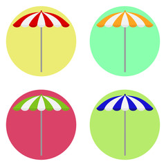 Obraz premium Beach umbrella, a set of beach umbrellas, a shadow