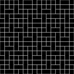 White Square Block Seamless on Black Background