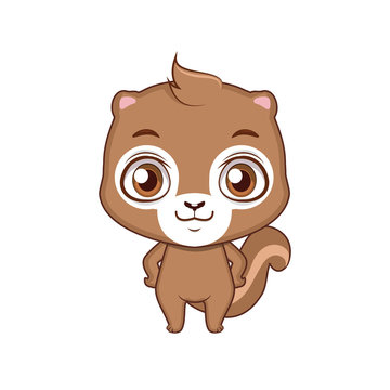 Cute stylized cartoon xerus ( African ground squirrel ) illustration ( for fun educational purposes, illustrations etc. )