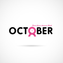 Breast Cancer October Awareness Month Campaign Background.Women health vector design.Breast cancer awareness logo design.Breast cancer awareness month icon.Realistic pink ribbon.Pink care logo.