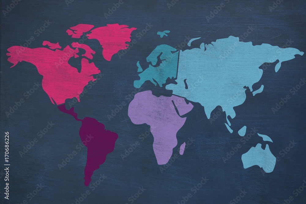 Aufkleber composite image of graphic image of world map