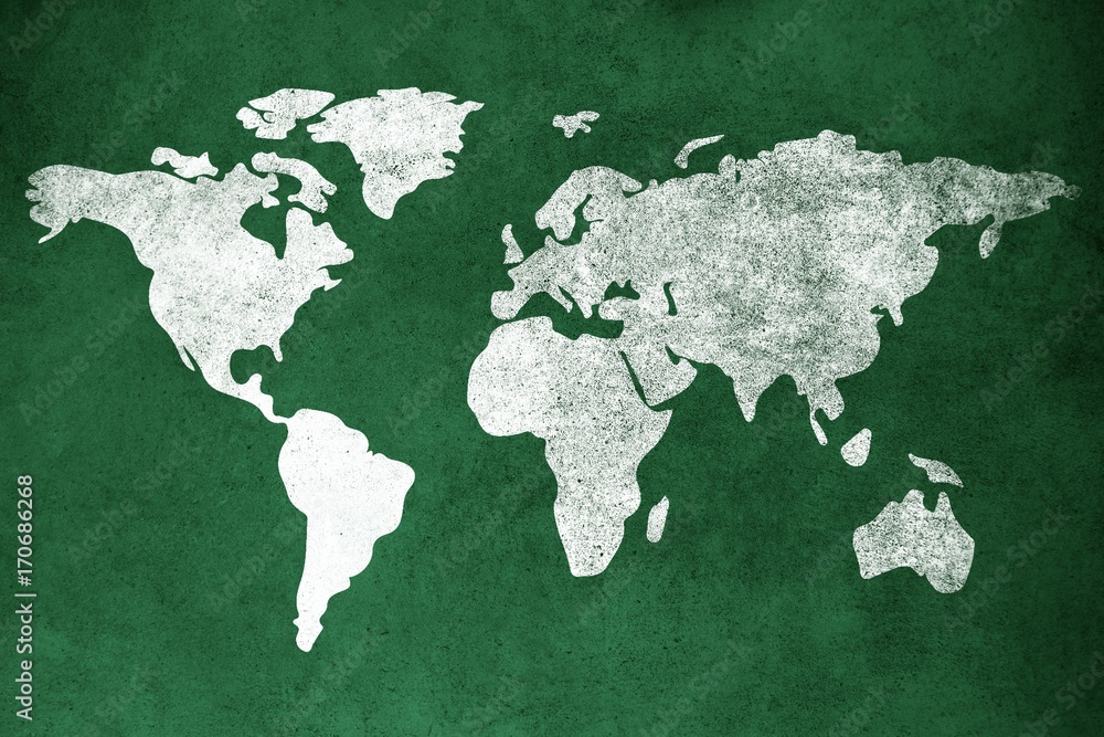 Poster composite image of colorful map against white background
