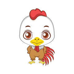 Cute stylized cartoon rooster illustration ( for fun educational purposes, illustrations etc. )