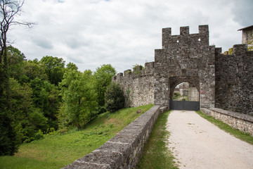 Fototapeta na wymiar Castles and ancient churches on the Friuli hills. Journey to Arcano. Udine