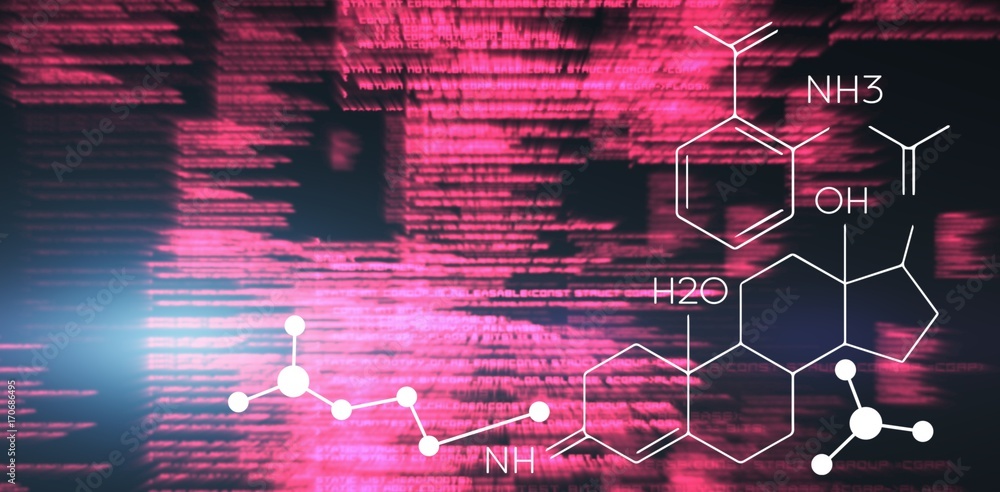 Poster composite image of composite image of chemical structure