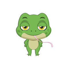 Cute stylized cartoon frog illustration ( for fun educational purposes, illustrations etc. )