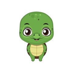 Cute stylized cartoon turtle illustration ( for fun educational purposes, illustrations etc. )