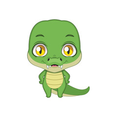Cute stylized cartoon crocodile illustration ( for fun educational purposes, illustrations etc. )