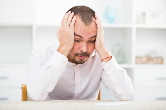 Disappointed worker feeling stressed
