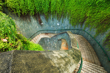 staircase of underground crossing at Fort Canning Park, Singapore