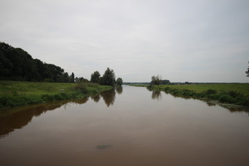 Drainage channel for lowest area of Western Europe, the Zuidplaspolder in the Netherlands, 21 ft below sealevel