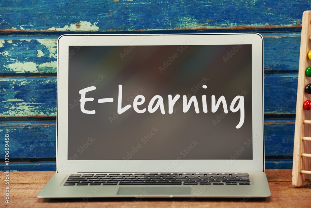 Fototapete composite image of e-learning text on white background