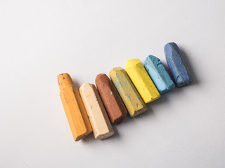 colored crayons.