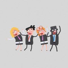 Fototapeta na wymiar Happy teamwork Easy combine! Custom 3d illustration contact me!