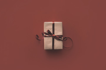 Christmas present with ribbon