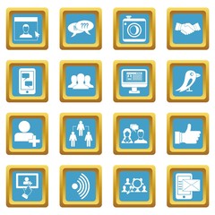 Social network icons azure