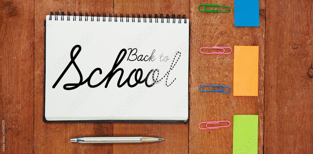 Poster composite image of digital composite image of back to school