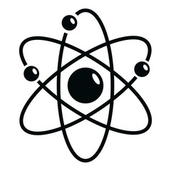 Atom icon, simple black style