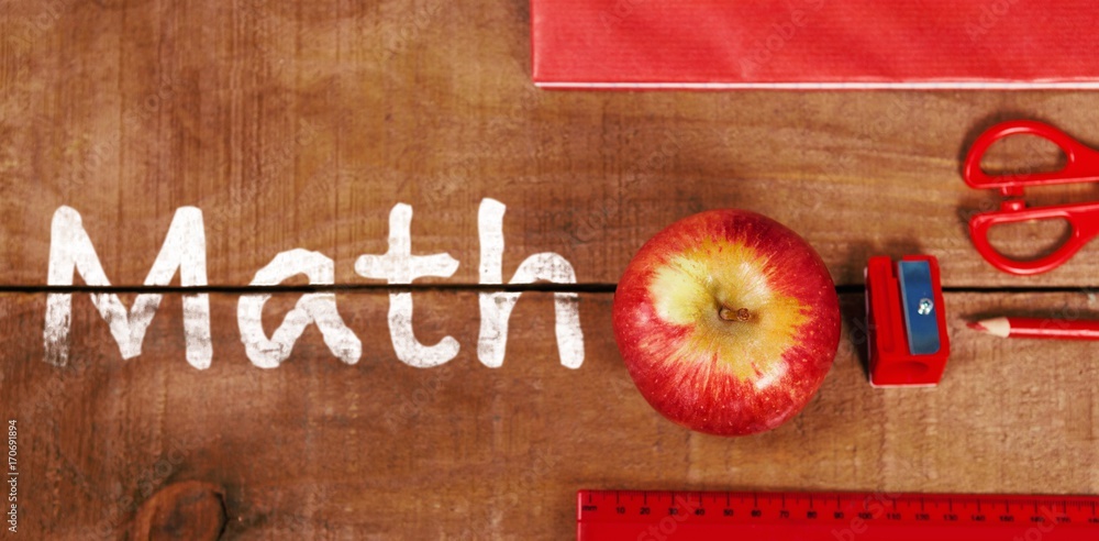 Aufkleber composite image of math text on white background